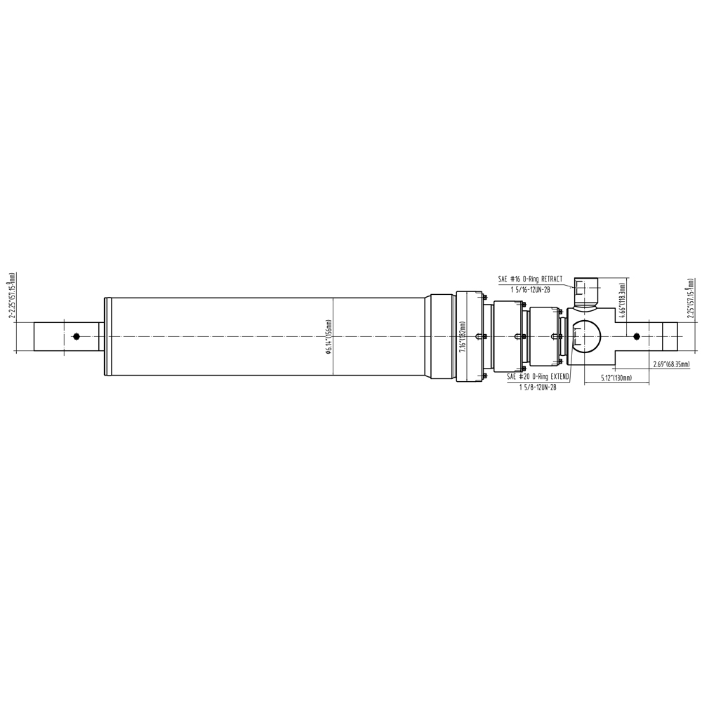 Dobbeltvirkende hydraulisk sylinder for søppelkomprimator