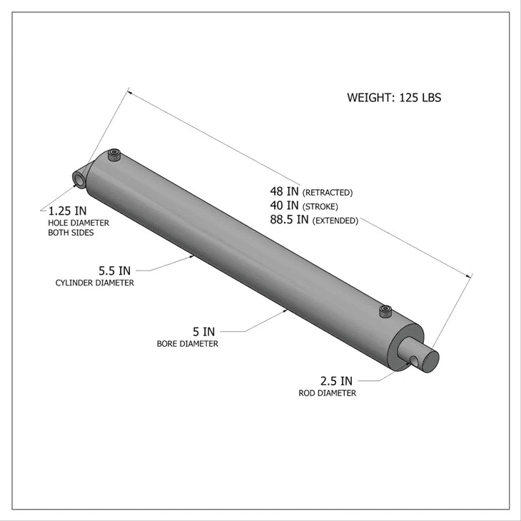 Hydraulisk ikke-bypass sylinder