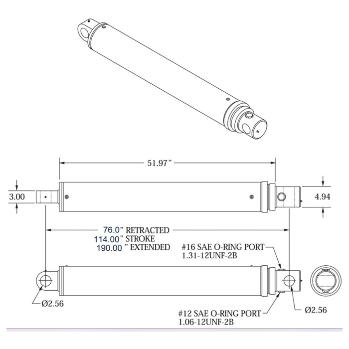 Hydraulisk løftesylinder