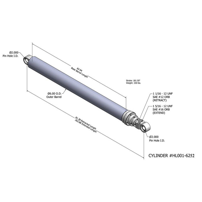 Packeject sylinder enkelttrinn